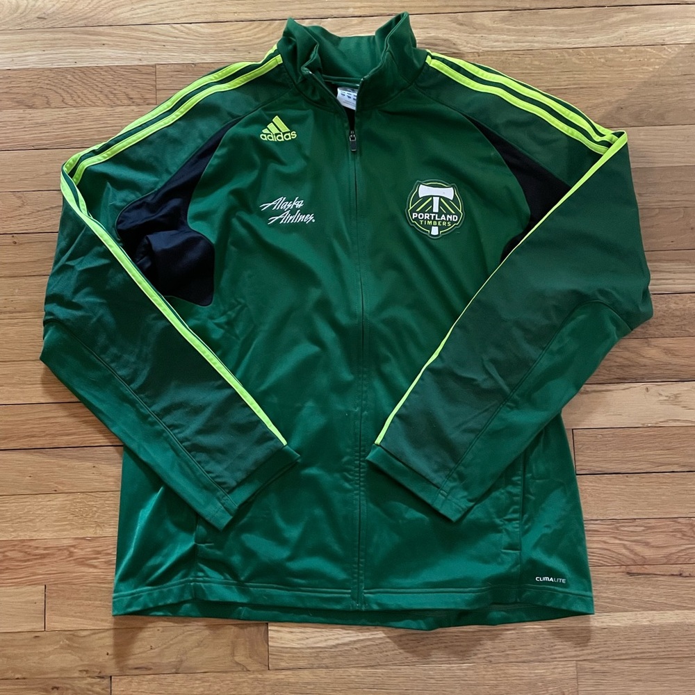 Adidas Green and Black Windbreaker Jacket